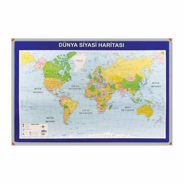 Anadolu 70x100 Dünya Fiziki&Siyasi Haritası