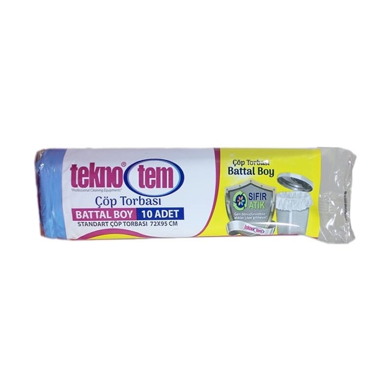Teknotem 72x95 10 lu Mavi Battal Boy Çöp Poşeti