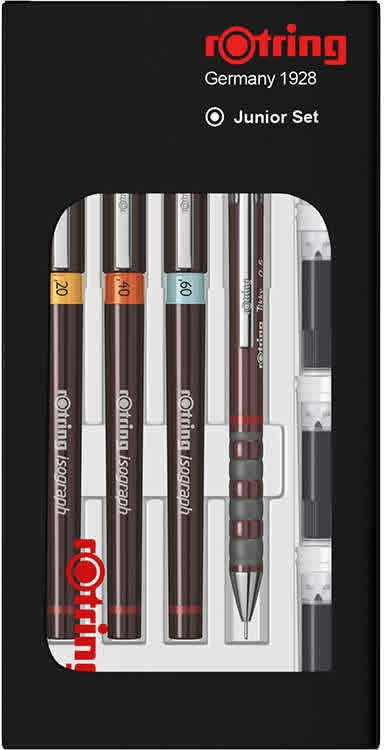 Rotring Isograph 0,2 & 0,4 & 0,6 & Tikky 0,5 mm Kalem Seti