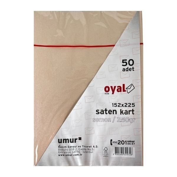 Oyal 08485 152 X 225 250 Gr 50'Lı Somon Saten Kart