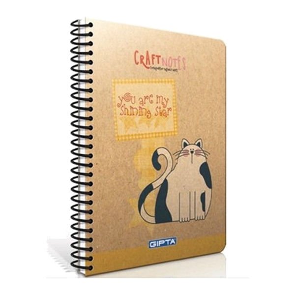 Gıpta Craft Notes A4 100 Yaprak Çizgili Spiralli Sert Kapaklı Defter