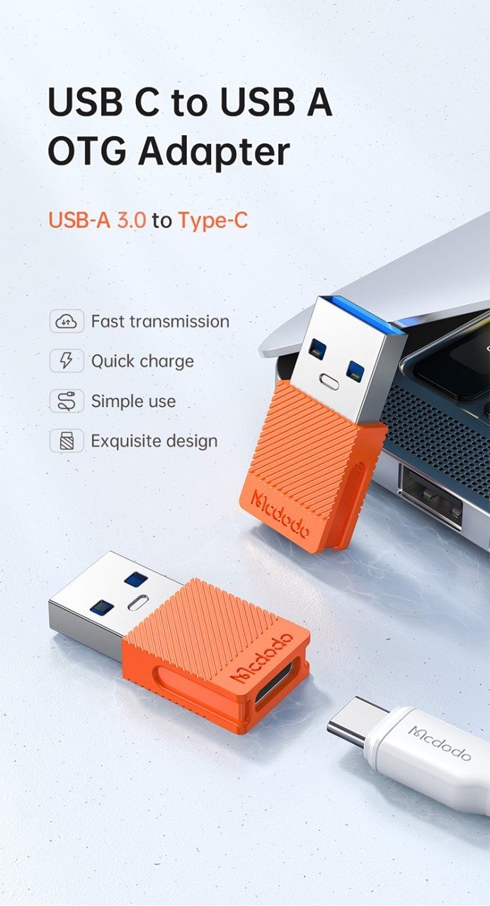 Mcdodo OT-6550 Turuncu Type-C To USB A 3.0 Çevirici