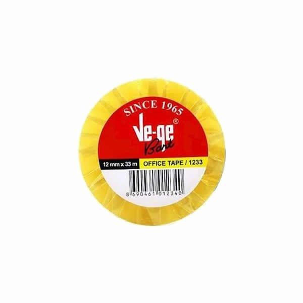 Vege 12mmX33mt Sarı Şerit Ofis Bant