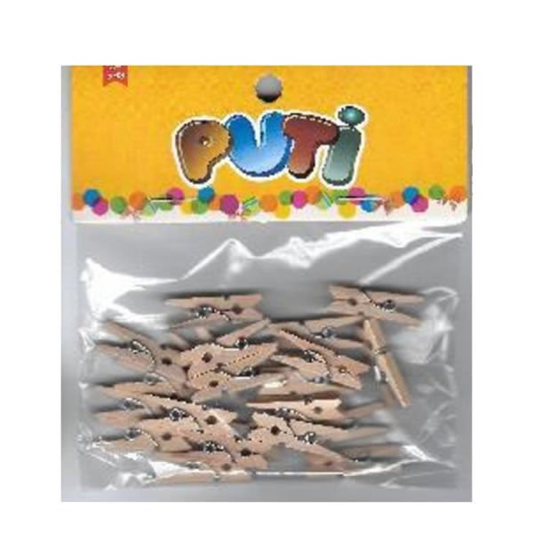 Puti 4674 24 li Natural Ahşap Küçük Mandal