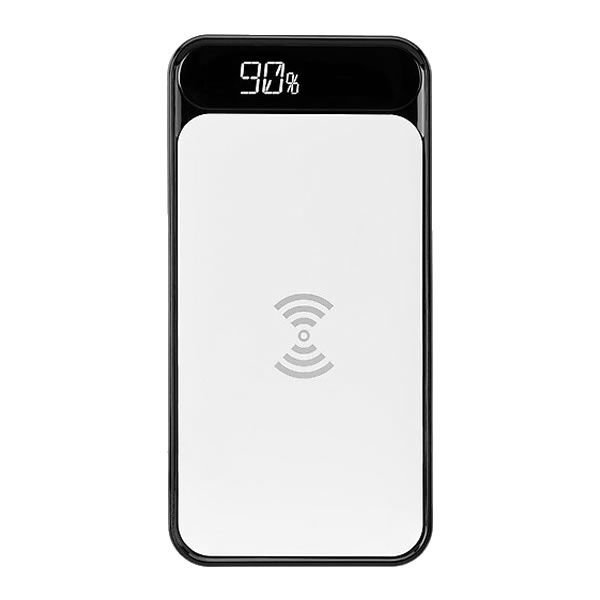 S-link IP-217W 10000mAh Powerbank 2 Usb Port Beyaz Kablosuz LCD Ekranlı Taşınabilir Pil Şarj Cihazı