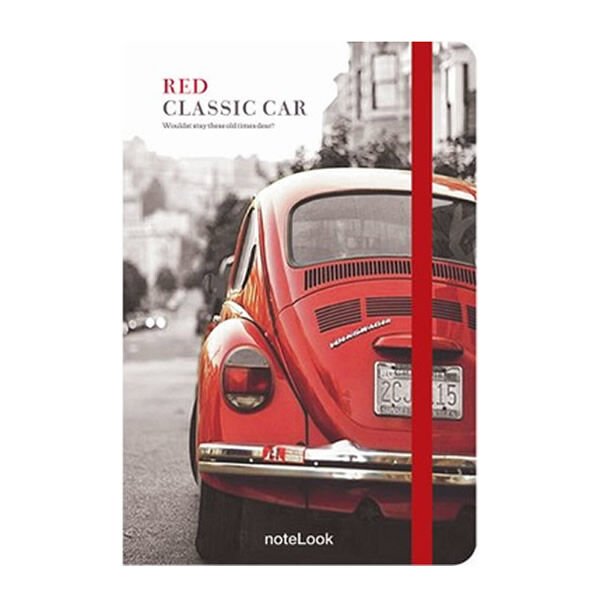 Scrikss A5 Red Classic Car Çizgili Defter