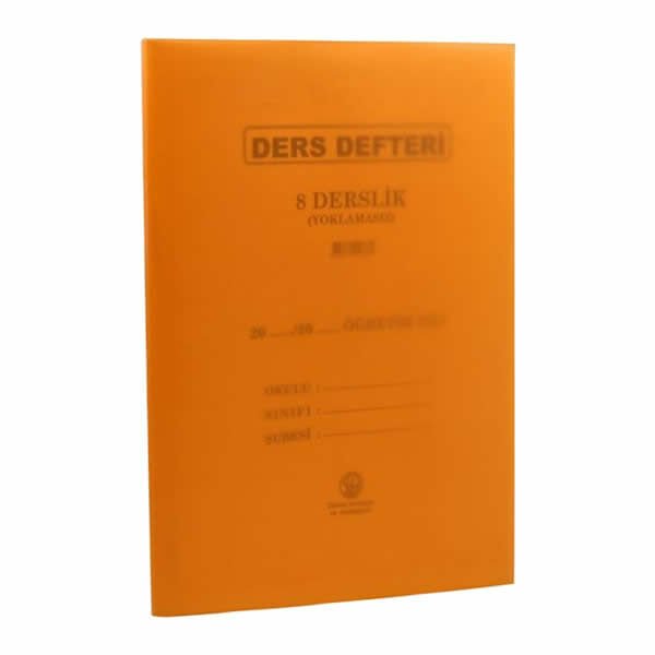 Dilman 8 Ders Yoklamasız Plastik Kapaklı Karışık Kapak Renkli Ders Defteri