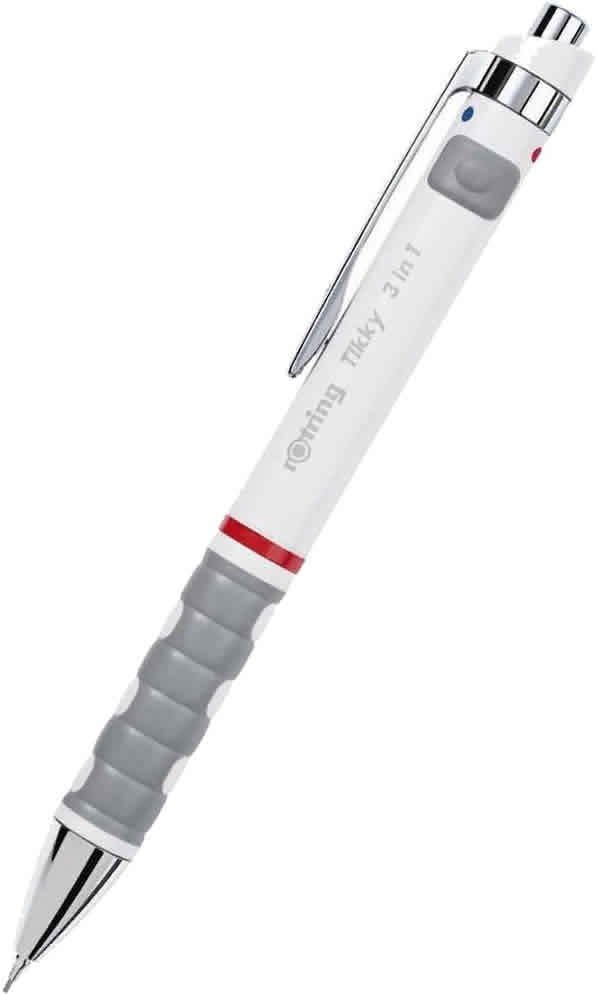 Rotring Tikky 3 In 1 0,7 mm Beyaz Siyah+Kırmızı Versatil Kalem