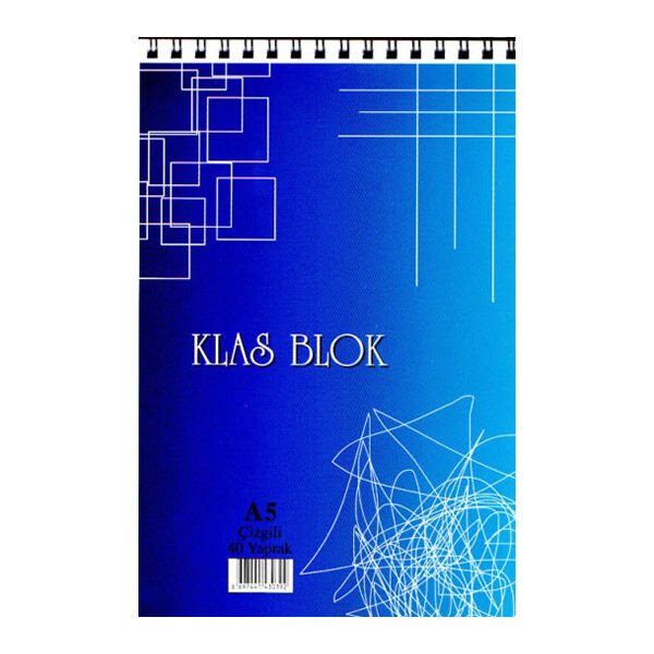 Klas A5 40 Yaprak Kareli Spiralli Bloknot
