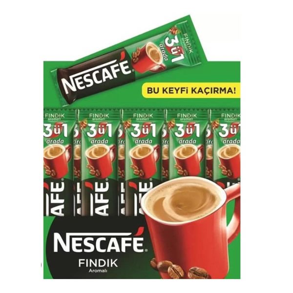 Nestle Nescafe 3ü1 Arada Fındıklı 48 li 17 gr Leia Hazelnut Hazır Kahve