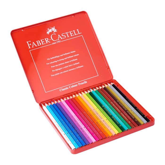 Faber Castell 24 lü Metal Kutu Boya Kalemi