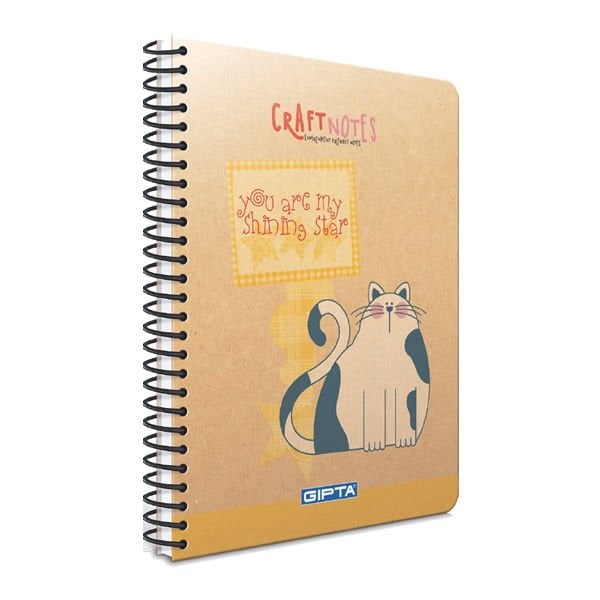 Gıpta Craft Notes 17x24 100 Yaprak Kareli Spiralli Sert Kapaklı Defter
