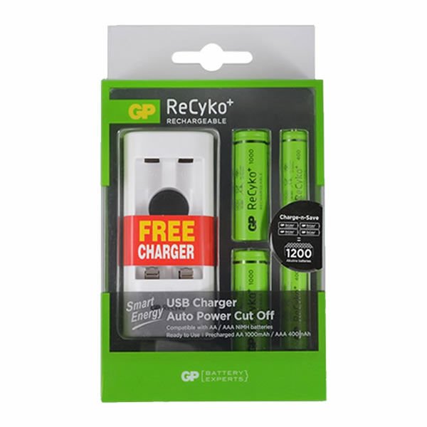 Gp U211 2 li 1000 Mah Aa + 2 li 400Mah Aaa Recyko Pil