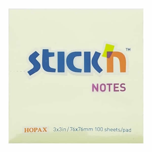 Gıpta Stickn 76x76 100 Yaprak Pastel Sarı Yapışkanlı Not Kağıdı