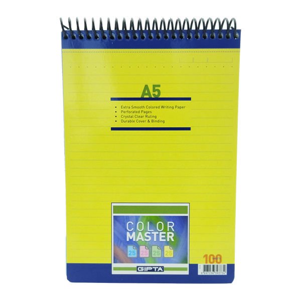 Gıpta Color Master A5 100 Yaprak Çizgili Spiralli Karton Kapaklı Bloknot