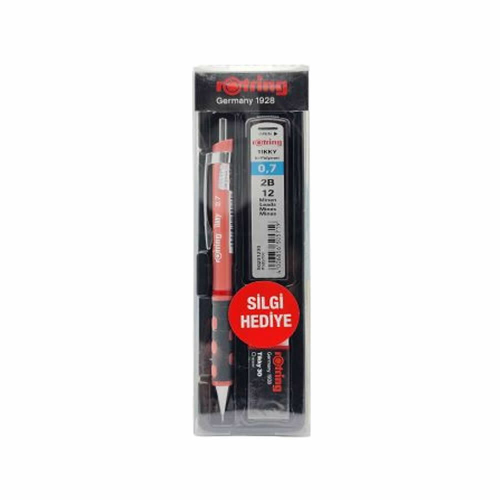 Rotring Tikky 0.7 mm Min Silgi 3 Gül Kurusu Rengi Okul Seti