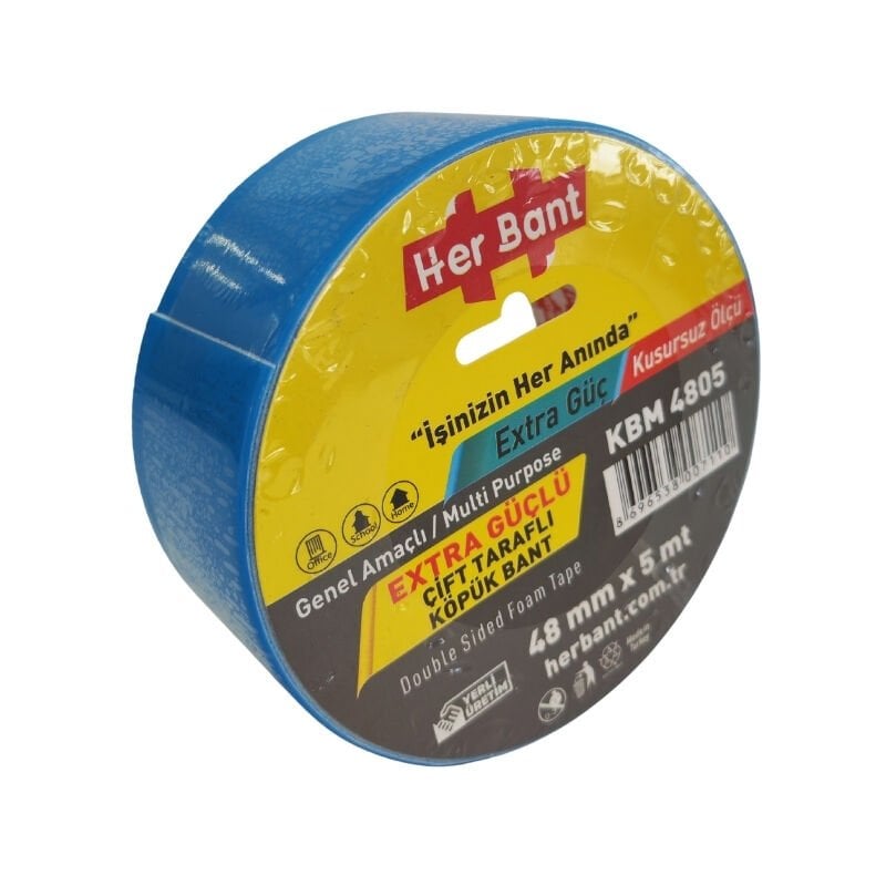 HERBANT 48 MM X 5 METRE ÇİFT TARAFLI SOLVENTLİ KÖPÜK BANT