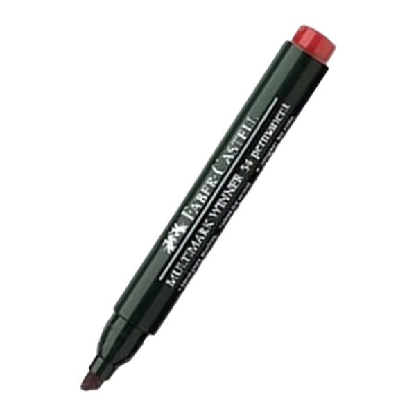 Faber Castell Kesik Uç Kırmızı Permanent Markör Kalem