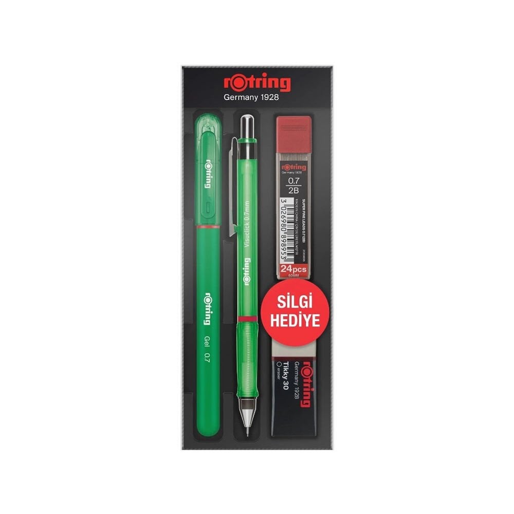Rotring Visuclick+Jel 0.7 mm Yeşil Okul Seti