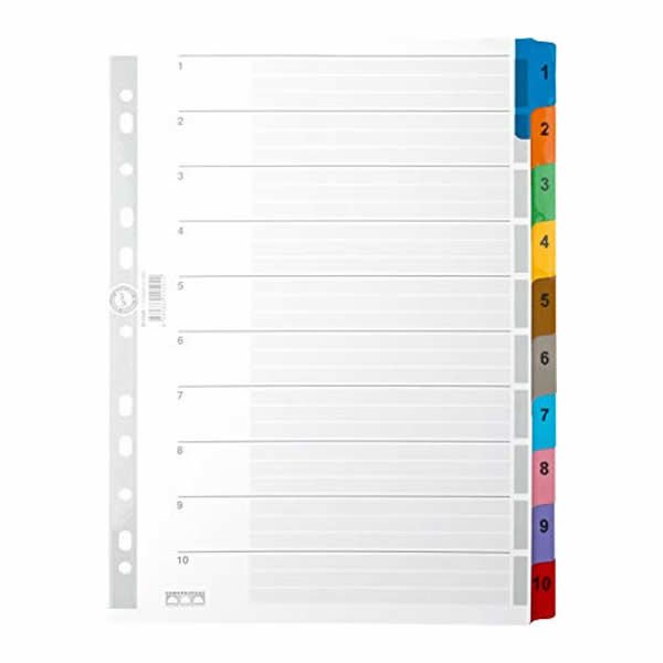 Serve SV-5524-K A4 1-10 Renkli Rakam Karton Ayraç