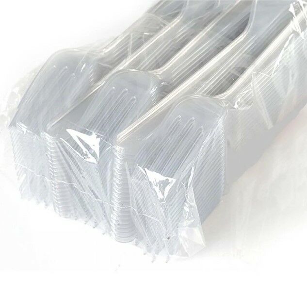 STYLİSH 011 100 LÜ ŞEFFAF LÜKS PLASTİK ÇATAL