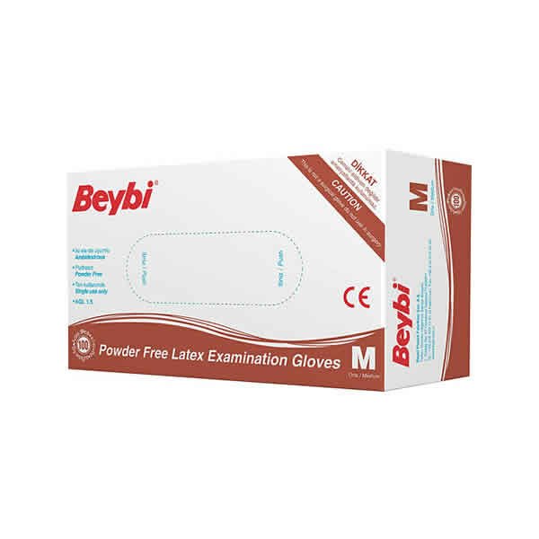 Beybi Latex M Pudrasız 100 lü Muayene Eldiveni
