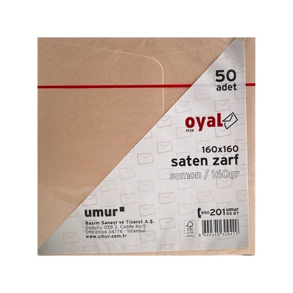Oyal 08455 160 X 160 160 Gr 50'Lı Somon Saten Zarf