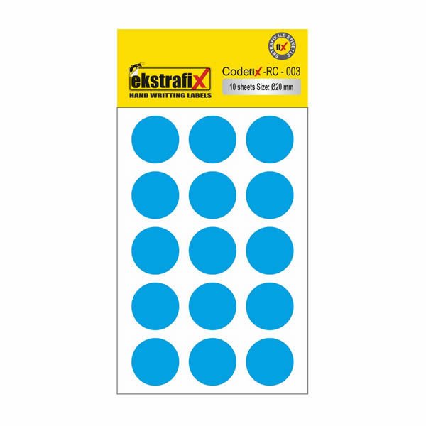 Ekstrafix Rc-003 B 20 Mm Mavi Ofis Etiket