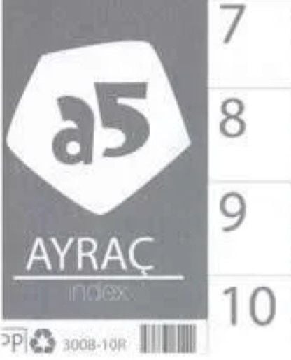 A5 3008-10R 1-10 Renkli A4 Ayraç
