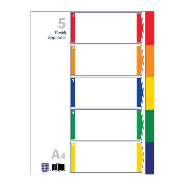 Temat 11071 A4 5 Renkli Pp Seperatör