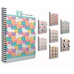 GIPTA V2 A4 100 YAPRAK KARELİ SPİRALLİ PLASTİK KAPAKLI DEFTER