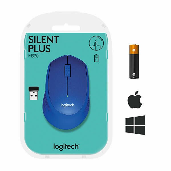 Logitech M330 Slient Plus Mavi Mouse