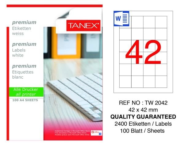 Tanex TW-2042 42x42mm 100 lü Lazer Etiketi