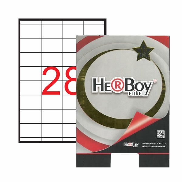 Herboy HB-1028 52,5mmX41mm Beyaz Lazer Etiket
