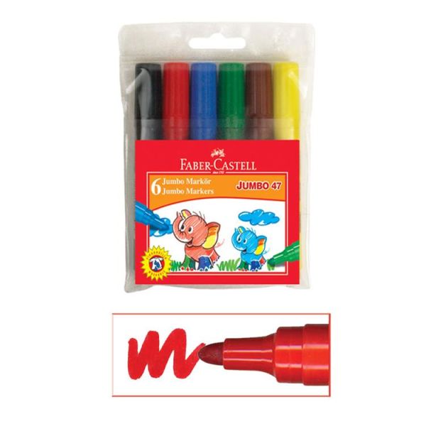 Faber Castell 6 lı Jumbo Markör Kalem