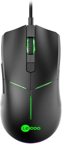 Lecoo Ms109 Kablolu Rgb Led Aydınlatmalı 6400 Dpi  8 Makro Tuşlu Siyah Gamıng Optik Mouse