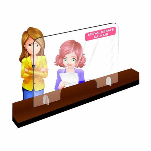 Ofisostim 68x100 5 mm Sosyal Mesafe Kalkanı