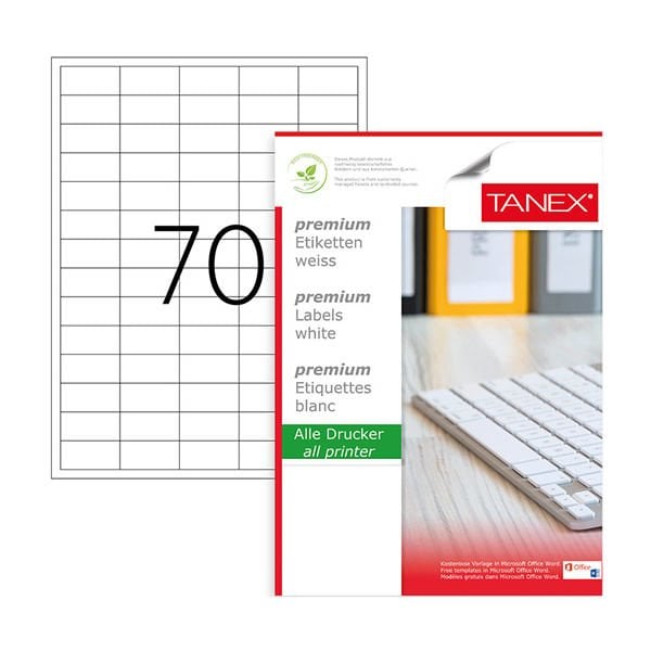 Tanex TW-2270 40x20mm 100 lü Lazer Etiketi