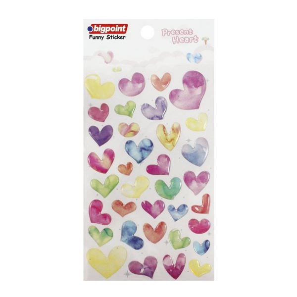 Bigpoint BP851-20 Çok Renkli Kalpler 1 Sticker