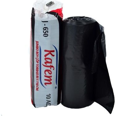 Kafem 011 80x110 10 lu Jumbo Siyah Çöp Poşeti