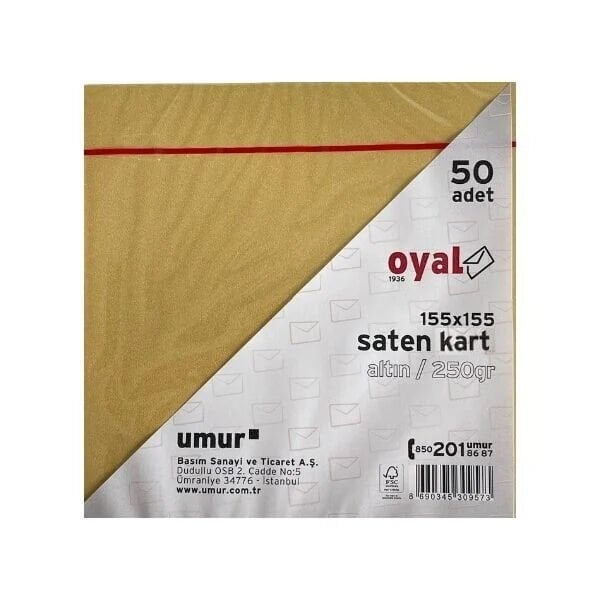 Oyal 08470 155 X 155 250 Gr 50'Lı Altın Saten Kart