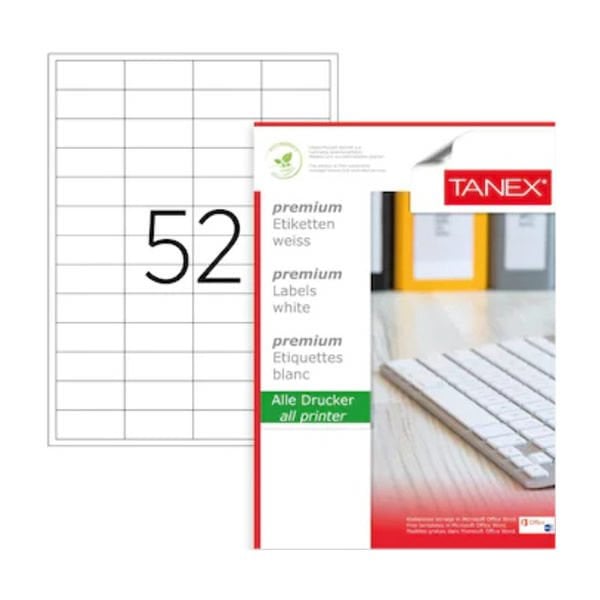 TANEX TW-2022 50X22MM 100 LÜ LAZER ETİKETİ