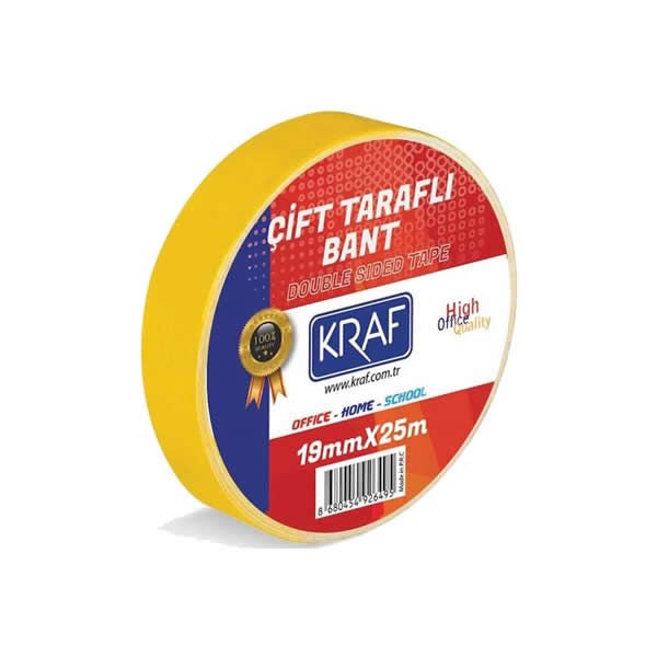 Kraf 19mmX25mt Çift Taraflı Bant