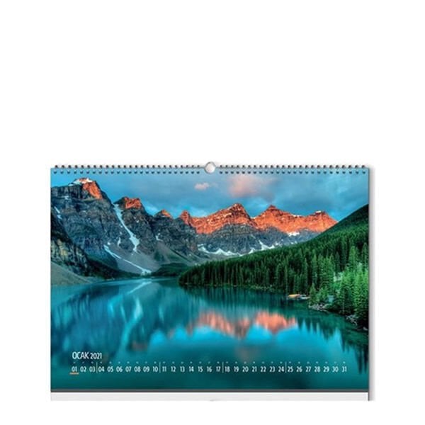 Gıpta 27x40 Spiralli Kuşe Duvar Takvimi