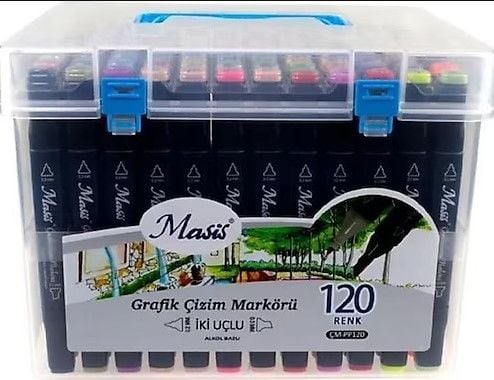 Masis 120 Renk İki Uçlu Grafik Çizim Markörü