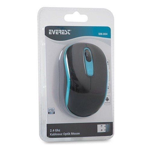 Everest SM-804 1600 Dpi Siyah-Mavi Kablosuz Mouse