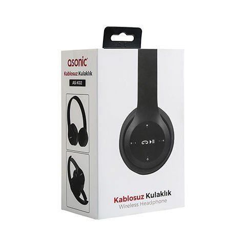 Asonic AS-K02 Siyah TF Kart Özellikli Bluetooth Kulaklık