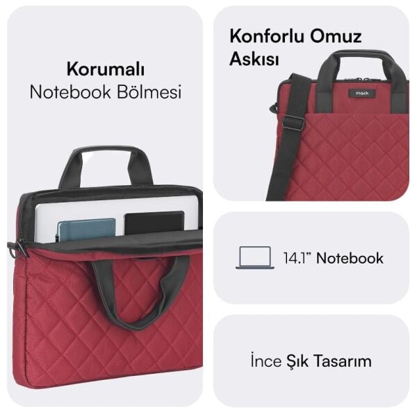 Mack Mcc-902 14.1 İksy Kırmızı Notebook Çantası