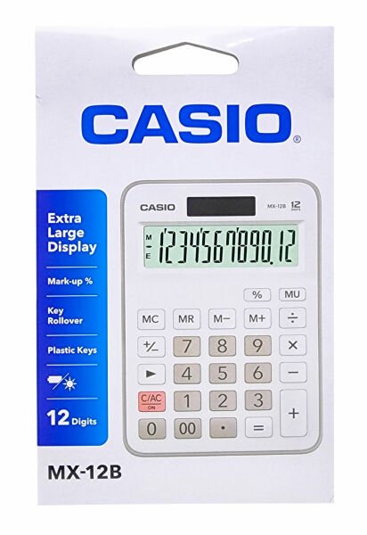 Casio MX-12B-WE Beyaz 12 Hane Masa Üstü Hesap Makinesi