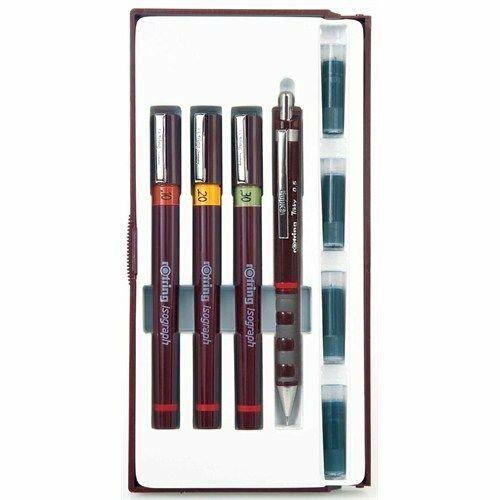 Rotring Isograph 0,1 & 0,2 & 0,3 & Tikky 0,5 mm Kalem Seti
